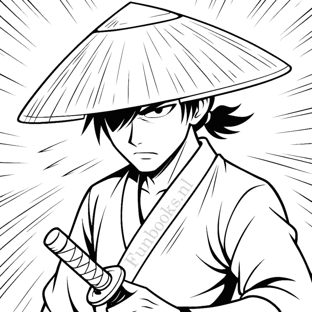 Printable coloring pages from Blade & Bloom featuring legendary battles, fantasy heroes, and samurai-style action.