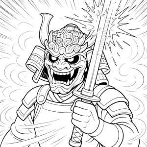 Printable coloring page 43 from Blade & Bloom – epic fantasy scenes for kids to color and enjoy.