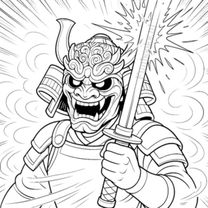 Printable coloring page 43 from Blade & Bloom – epic fantasy scenes for kids to color and enjoy.