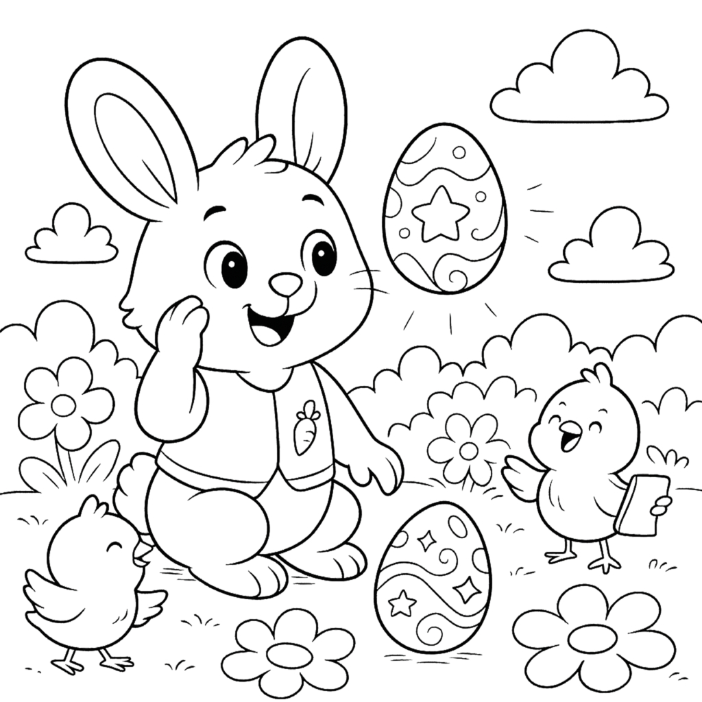 Free Printable magical coloring pages from Easter adventure coloring book - The Bunny in Eggland