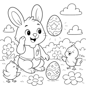 Free Printable Easter Coloring Page 10 – The Bunny in Eggland