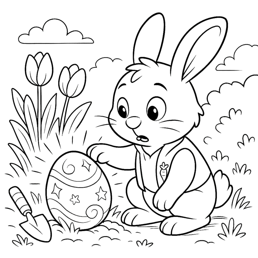 Free Printable magical coloring pages from Easter adventure coloring book - The Bunny in Eggland