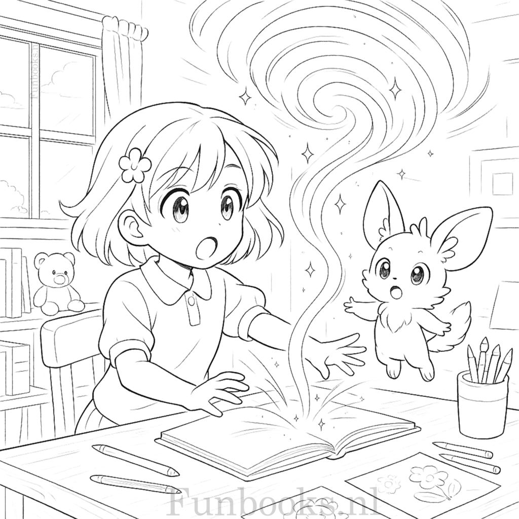 Hanna discovering magical energy from her sketchbook