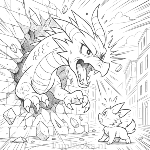 Coloring Page – Epic Dragon Encounter in Hanna’s Adventure