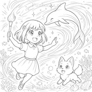 Underwater Coloring Page – Hanna Explores the Blue Spirit Realm