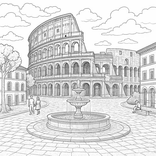 Cities - Coloring Book Antistress Coloring book for adults and kids featuring various cities.