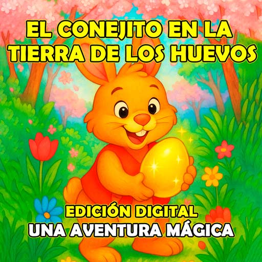Libro digital de Pascua para niños – acompaña al conejito en su aventura mágica por la Tierra de los Huevos con dulces, huevos escondidos y sorpresas encantadas. Compatible con Kindle, Android e iPhone.
