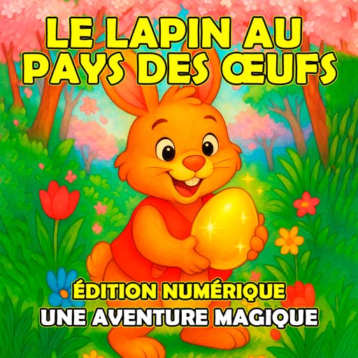 Livre numérique de Pâques pour enfants – suivez le lapin dans son aventure magique au pays des œufs, entre friandises et œufs cachés. Disponible sur Kindle, Android et iPhone.