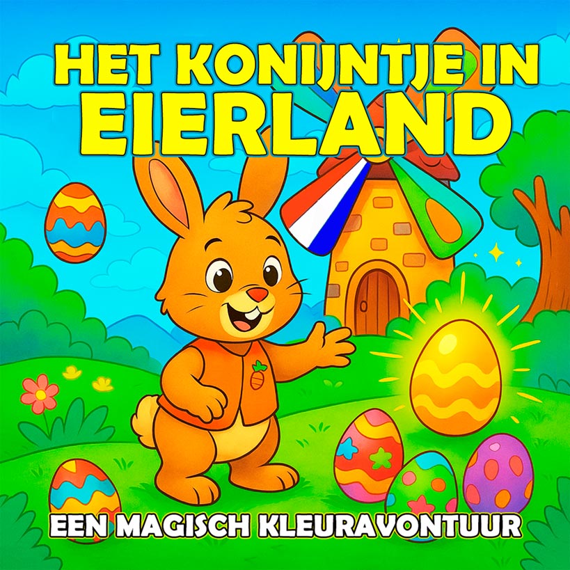 Het Konijntje in Eierland – Een Magisch Paasavontuur Kleurboek voor Kinderen Paaskleurboek met snoeplanden, verborgen eieren en een magische zoektocht van het konijn door Eiland van de Eieren.