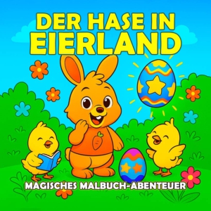 Der Hase in Eierland – Ein magisches Osterabenteuer–Malbuch für Kinder