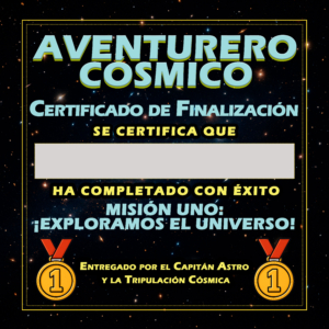 Aventurero Cósmico: Misión Uno Certificado