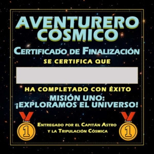 Aventurero Cósmico: Misión Uno Certificado