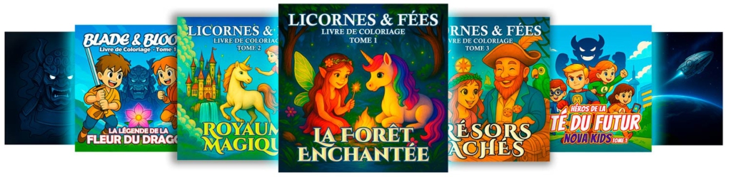 livres de coloriage, livres d’aventure, romans, contes, livres de coloriage manga, livres de coloriage anime, licornes, contes de fées, coloriage magique, livres de coloriage anti-stress