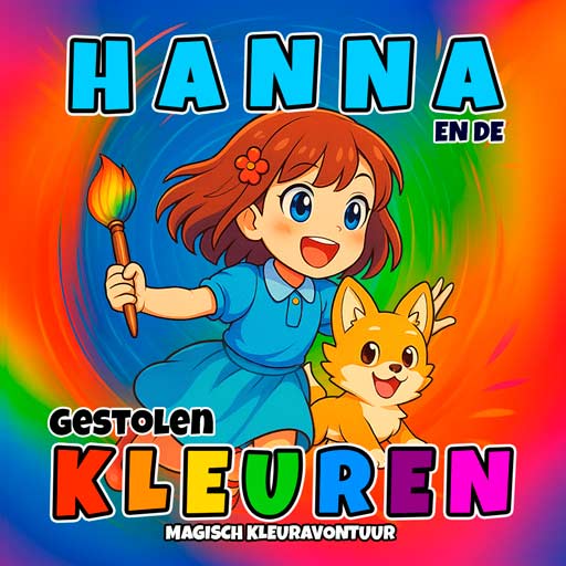 Anime-geïnspireerd kleurboek voor kinderen over magie, kleurgeesten en een artistieke zoektocht om een vervagende wereld te redden.