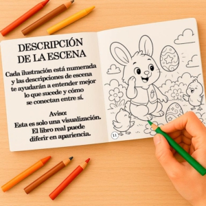 Libro de colorear ilustrado con escenas numeradas