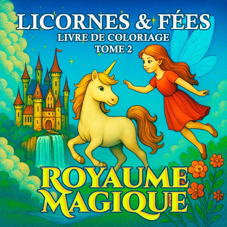 Licornes & Fées Livre de Coloriage – Tome 2 : Royaume Magique Livre de coloriage fantastique pour enfants avec des licornes, des fées, des ciels arc-en-ciel et des royaumes magiques – faisant partie de la série Licornes & Fées.