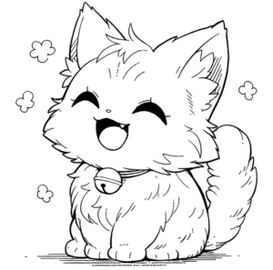 Anime Cats Free printable coloring page – cute, detailed design for kids and adults. Anti-stress, anime, floral, mandala, animal, kawaii cat, and relaxing themes. Download and print for creative fun, mindfulness, or art therapy.