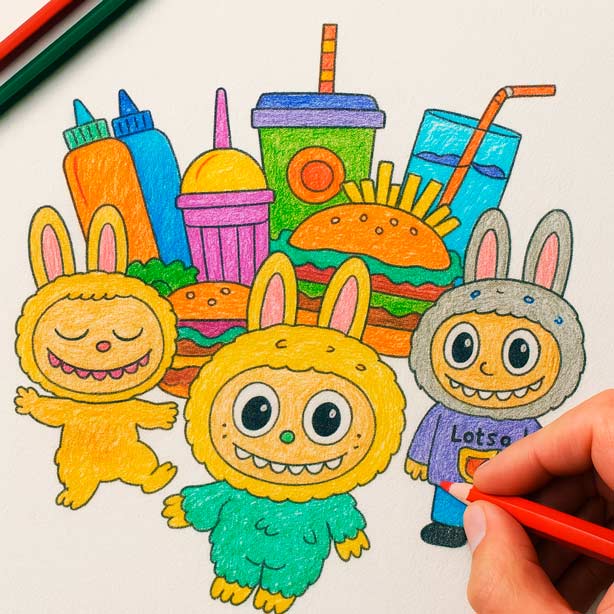 Labubu-Ausmalbilder Labubu Ausmalbilder kostenlos zum Herunterladen für Kinder