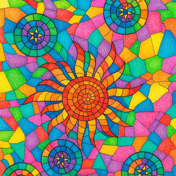 Free Mosaic Coloring Pages mosaic coloring pages, Detailed mosaic design for screen-free activity