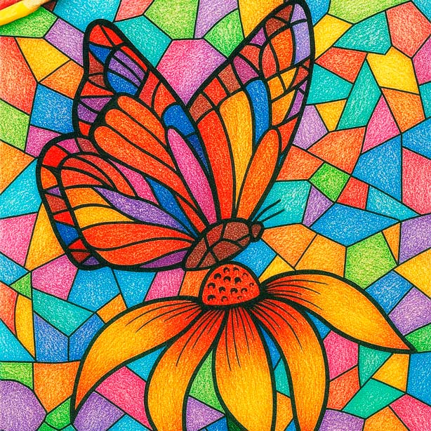Kostenlose Mosaikkunst-Ausmalseite herunterladen
