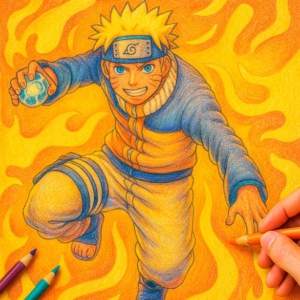 Lustiges Naruto Ausmalbild für junge Anime-Fans