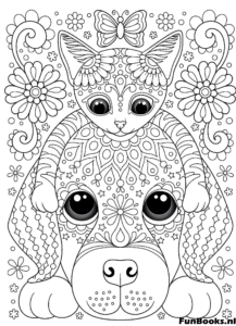 Jungle-themed coloring page for adults