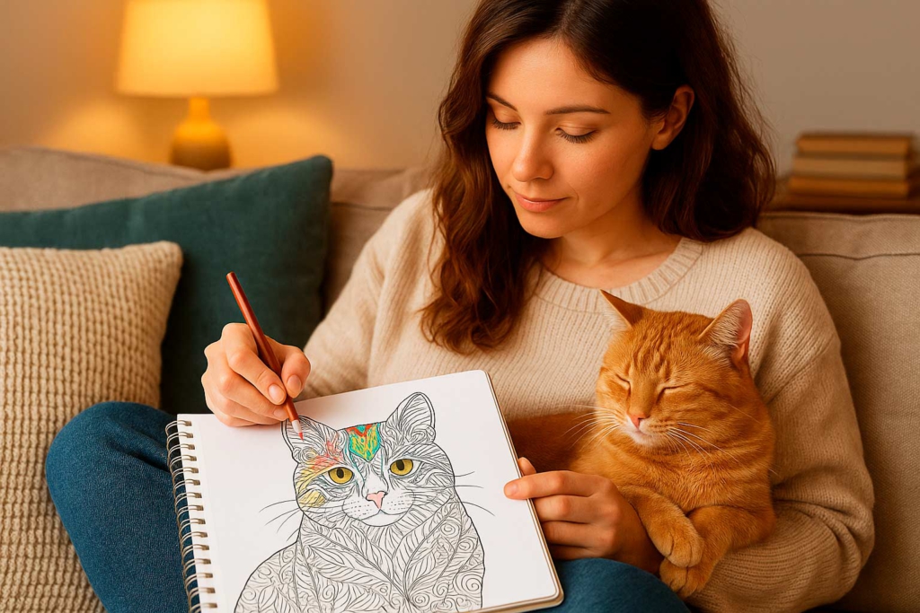 coloriage détente adulte, Illustration d’oiseau à colorier pour la pleine conscience