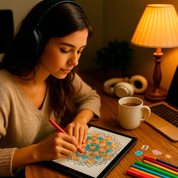 Free Anti-Stress Coloring Pages Abstract anti-stress pattern to print and color
