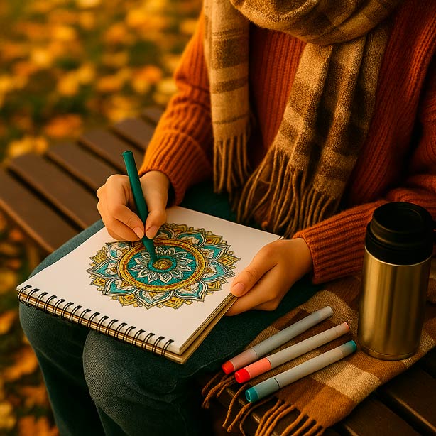 Free Anti-Stress Coloring Pages Detailed mandala coloring page for relaxing activity