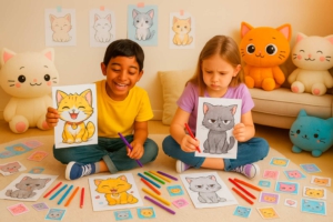Dibujos para Colorear Gatos Anime Gratis