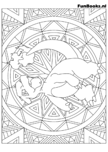 Bisasam mit komplizierten Zentangle Kunst Mustern Ausmalbild