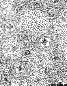 Cirkelvormige bloemenmandala met dichte patronen voor meditatie kleurplaat