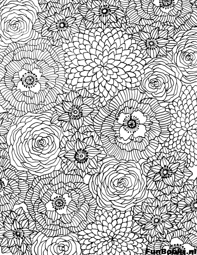 Cirkelvormige bloemenmandala met dichte patronen voor meditatie kleurplaat