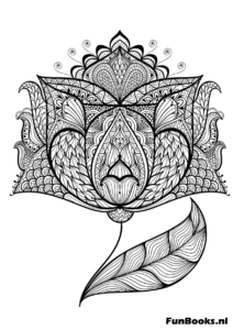 Decoratief sierlijk lotusbloem ontwerp voor meditatie en kunsttherapie kleurplaat