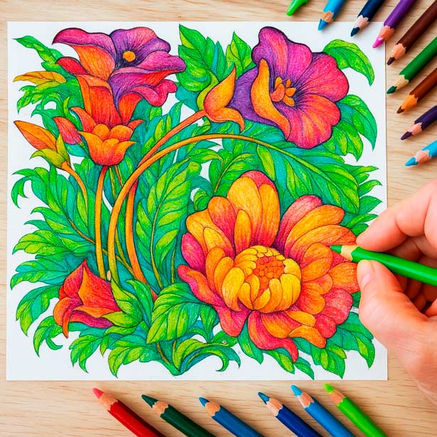 Free Flower Anti-Stress Coloring Pages flower coloring pages