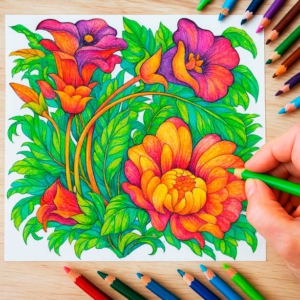 Dibujos de Flores Relajantes