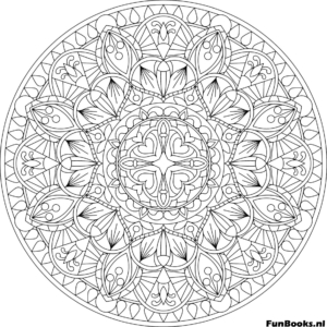 Delicate lace doily style mandala pattern intricate coloring page