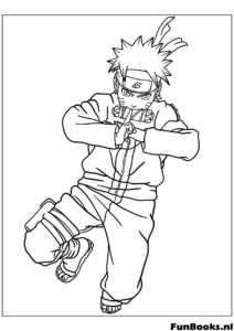 coloring page of Naruto run