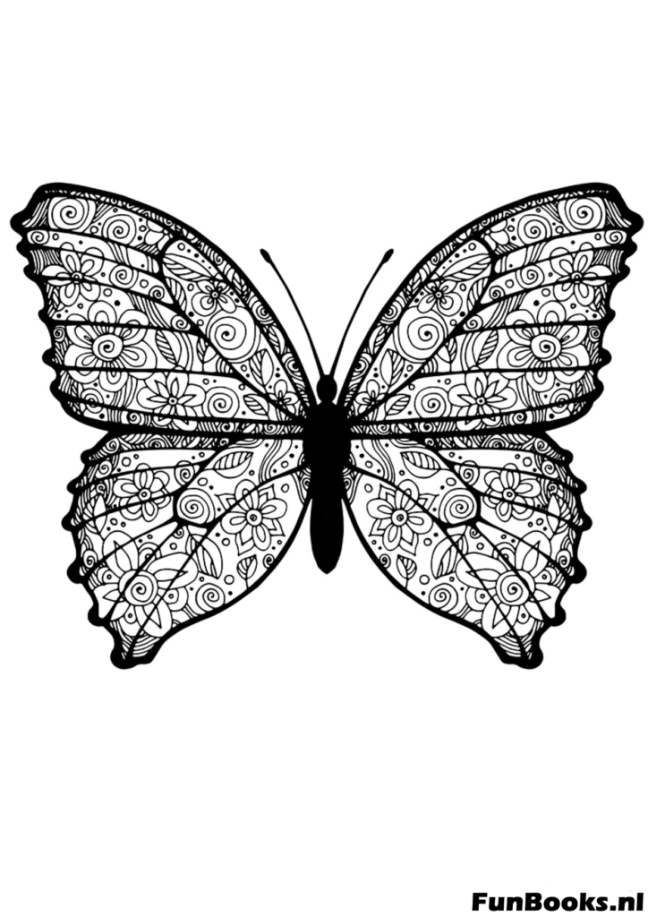 Realistic moth or butterfly coloring page free download