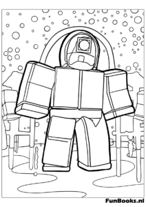 A Roblox avatar wearing a futuristic space armor suit coloring page