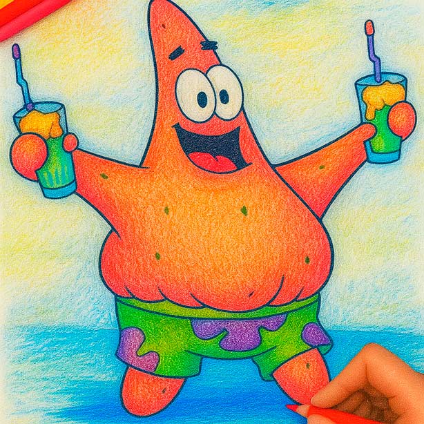 Gratis SpongeBob Kleurplaten Printbare kleurplaat van Patrick Ster voor peuters