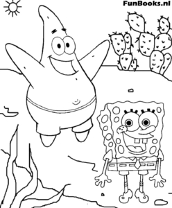 SpongeBob and Patrick in the Desert Coloring Page