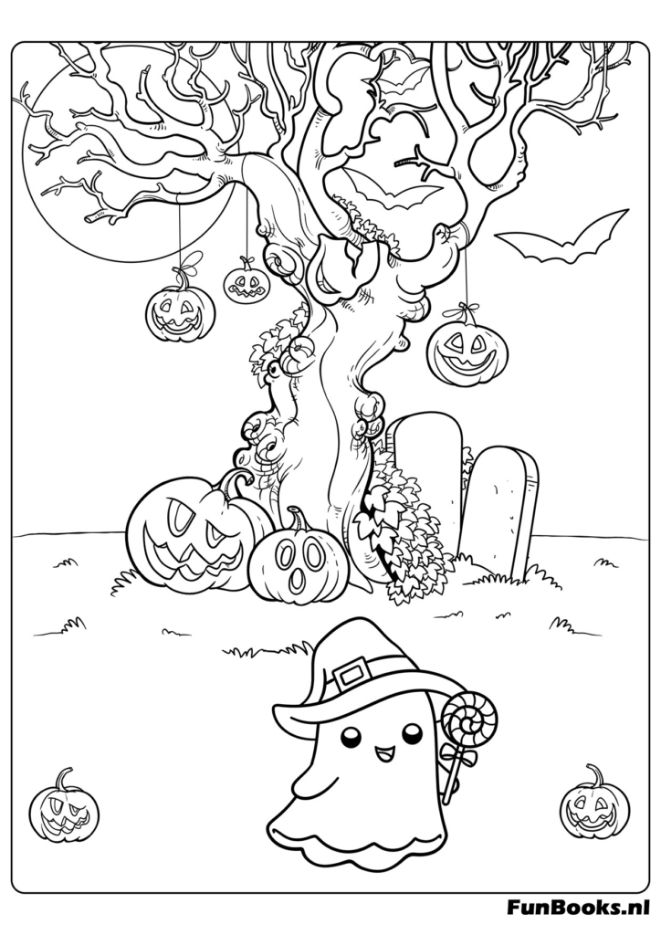 Haunted mansion with path — advanced Halloween coloring sheet, free to print