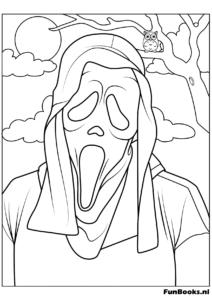 Trick or Treat coloring page — kids in costumes with candy buckets, free printable