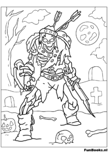 Dibujo de bruja en escoba — dibujos de Halloween para colorear gratis para niños