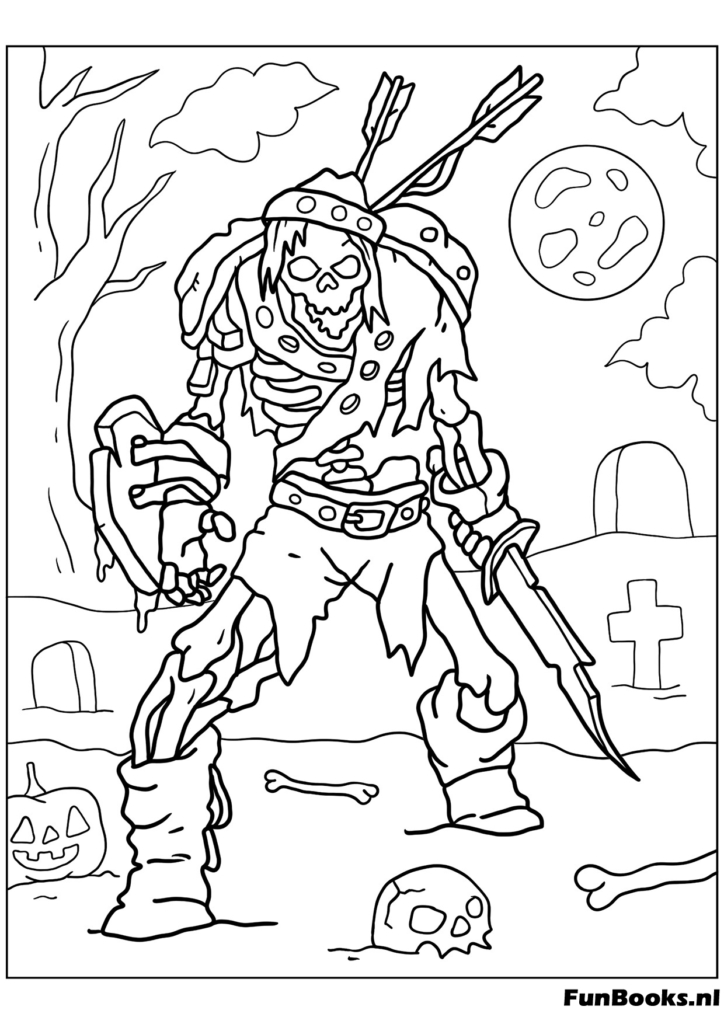 Dibujo de bruja en escoba — dibujos de Halloween para colorear gratis para niños