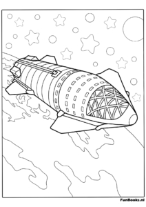 Nave espacial clásica para colorear ciencia y juego
