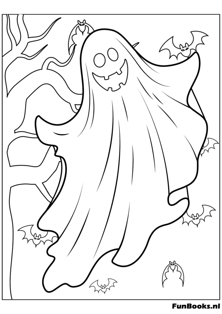 Épouvantail mignon et citrouilles — coloriage d’Halloween à imprimer
