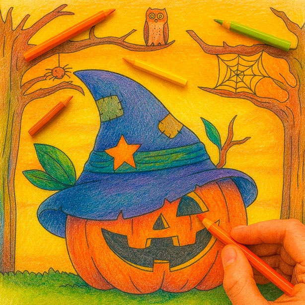 Dibujos de Halloween para colorear gratis — hojas imprimibles de calabaza, fantasma y casa embrujada