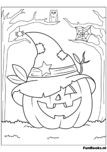 Spookhuis kleurplaat — gratis Halloween print voor klas of thuis